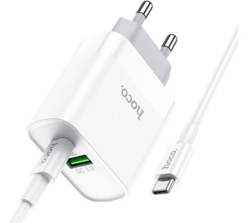 HOCO (6931474740526) C80A RAPIDO PD+QC3.0 + кабель 8PIN-TYPE-C белый