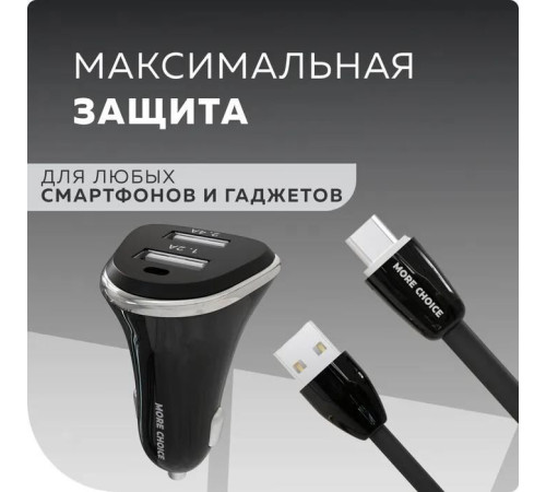 MORE CHOICE (4627151191379) AC22m 2USB 2.4A для micro USB Black