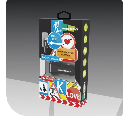 MORE CHOICE (4627151191379) AC22m 2USB 2.4A для micro USB Black