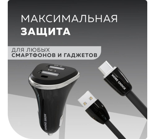 MORE CHOICE (4627151191379) AC22m 2USB 2.4A для micro USB Black
