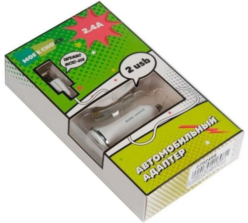 MORE CHOICE (4627151191386) AC22m 2USB 2.4A для micro USB White
