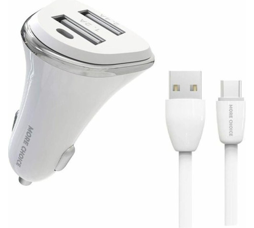 MORE CHOICE (4627151191386) AC22m 2USB 2.4A для micro USB White