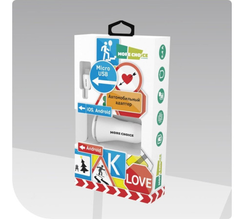 MORE CHOICE (4627151191386) AC22m 2USB 2.4A для micro USB White