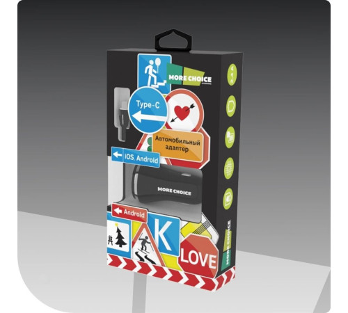 MORE CHOICE (4627151191416) AC22a 2USB 2.4A для Type-C Black