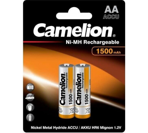 CAMELION (3510) AA-1500MAH NI-MH BL-2 (NH-AA1500BP2, аккумулятор,1.2В)