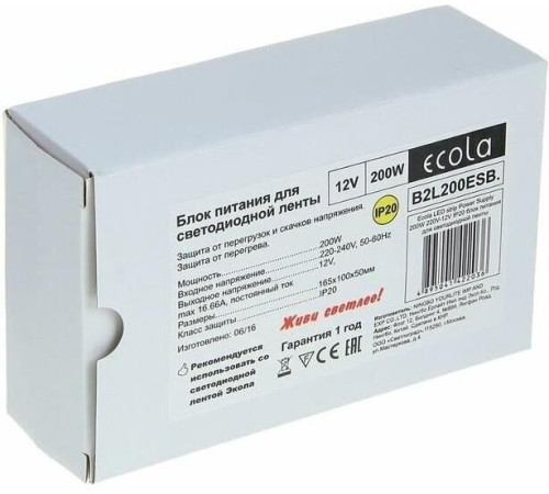 ECOLA B2L200ESB LED strip Power Supply 200W 220V-12V IP20