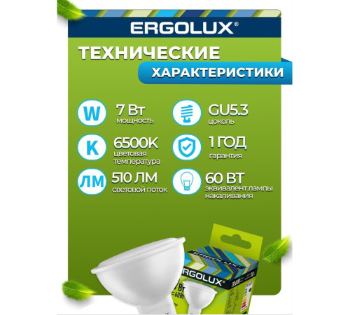 ERGOLUX (12881) LED-JCDR-7W-GU5.3-6K