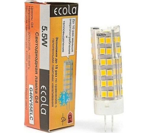 ECOLA G4RV55ELC LED CORN MICRO G4/5,5W/4200K