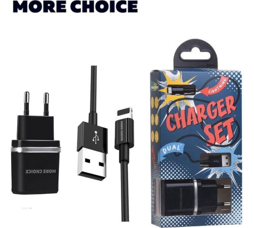 MORE CHOICE (4627151190013) NC22i СЗУ 2USB 2.4A для 8-pin Black