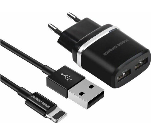 MORE CHOICE (4627151190013) NC22i СЗУ 2USB 2.4A для 8-pin Black