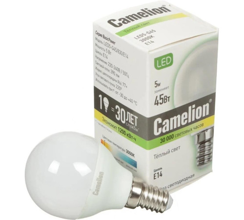CAMELION (12027) LED5-G45/830/E14/5Вт