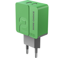 MORE CHOICE (4627151191904) NC46i 2USB 2.4A для 8-pin - 1м Green