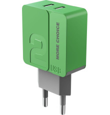 MORE CHOICE (4627151191904) NC46i 2USB 2.4A для 8-pin - 1м Green