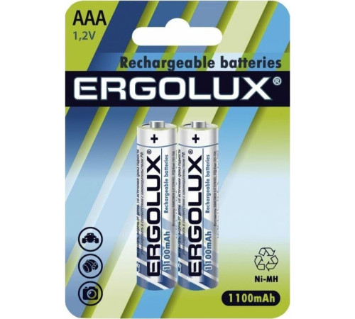 ERGOLUX (12446) AAA-1100MAH NI-MH BL-2 (NHAAA1100BL2, аккумулятор,1.2В)