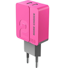 MORE CHOICE (4627151191898) NC46i СЗУ 2USB 2.4A для 8-pin - 1м Pink