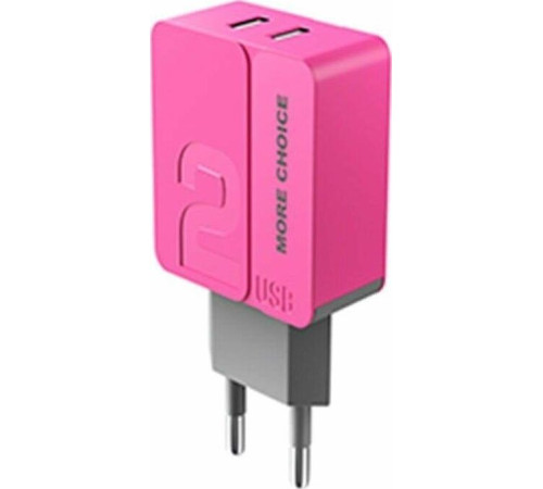 MORE CHOICE (4627151191898) NC46i СЗУ 2USB 2.4A для 8-pin - 1м Pink