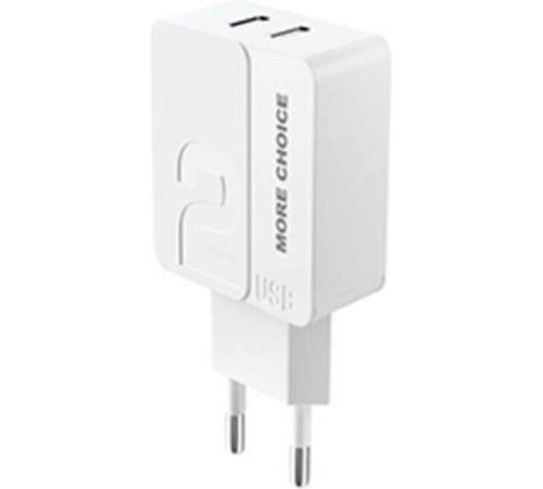 MORE CHOICE (4627151191928) NC46i СЗУ 2USB 2.4A для 8-pin - 1м White Grey