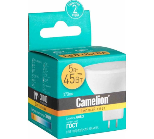 CAMELION (12041) LED5-S108/830/GU5.3/5Вт/3000K
