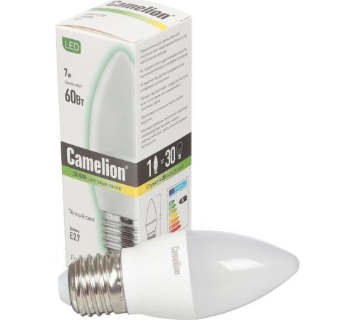 CAMELION (12077) LED7-C35/830/E27/7Вт