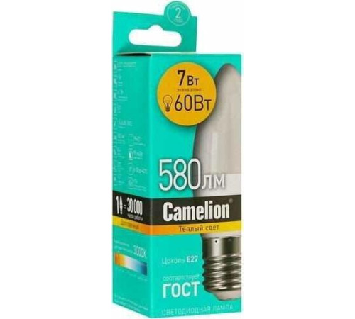 CAMELION (12077) LED7-C35/830/E27/7Вт