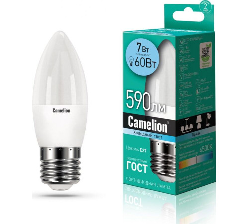 CAMELION (12078) LED7-C35/845/E27/7Вт