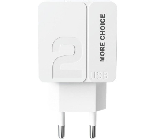 MORE CHOICE (4627151191829) NC46m СЗУ 2USB 2.4A для micro USB- 1м White
