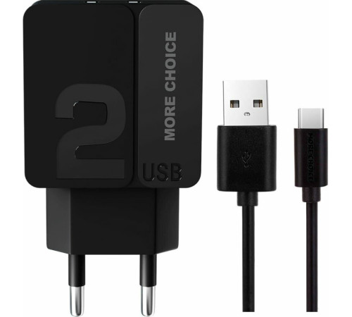 MORE CHOICE (4627151191751) NC46a 2USB 2.4A для Type-C 1м Black