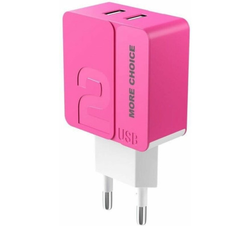 MORE CHOICE (4627151191775) NC46a 2USB 2.4A для Type-C 1м Pink