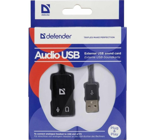 DEFENDER (63002) Внешняя USB звуковая карта AUDIO USB