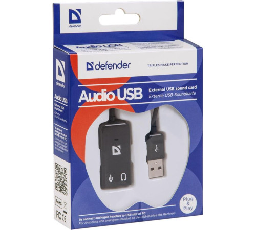 DEFENDER (63002) Внешняя USB звуковая карта AUDIO USB