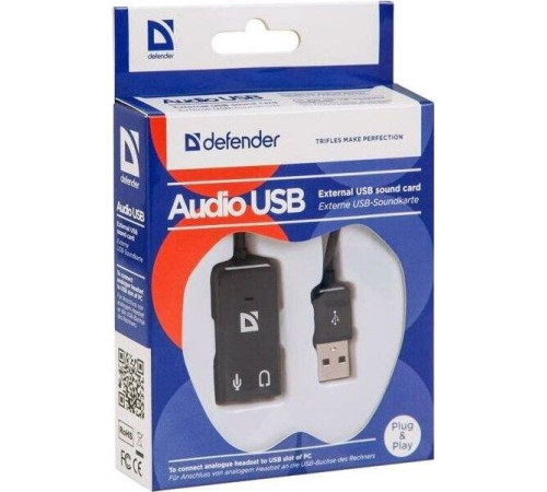 DEFENDER (63002) Внешняя USB звуковая карта AUDIO USB