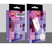 AKSBERRY (6900203240019) T38 2 USB 2.4A + Type-C белый