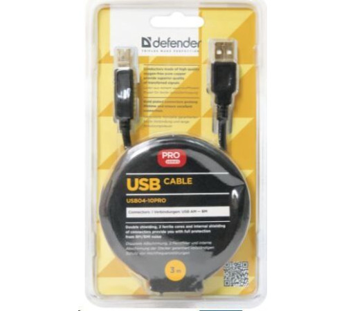 DEFENDER (87431) USB04-10PRO USB2.0 AM-BM, 3.0м