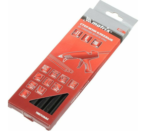 MATRIX Стержни клеевые, 11 X 200 мм, черные, 6 шт.930721