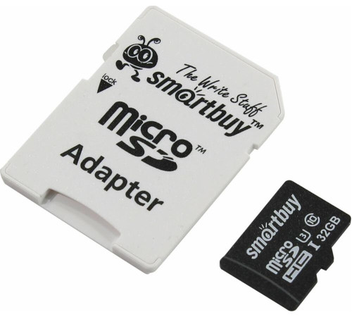 SMARTBUY (SB32GBSDCL10U3-01) MICRO SDHC 32GB CLASS10 PRO U3 R/W: 90/70 MB/S (с адаптером SD)