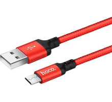 HOCO (6957531062912) X14 USB (m)-microUSB (m) 2.0м - красный/черный