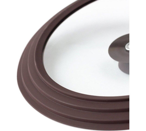 TIMA Крышка стеклян. с силикон/обод на 3 размера 24-26-28 коричневая 48242628BR