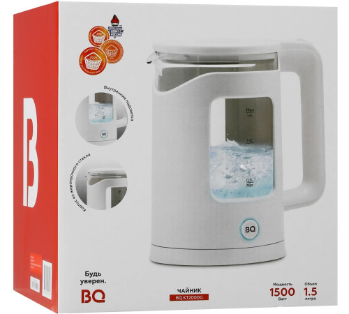 BQ KT2000G Чайник Стекло-Белый