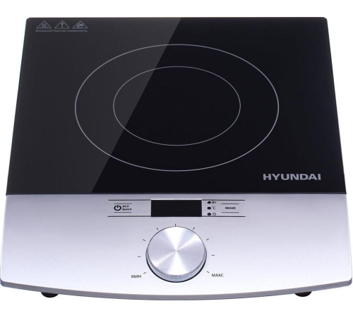 HYUNDAI HYC-0102 серебристый/черный стеклокерамика (настольная)