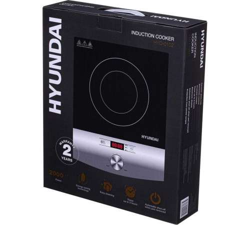 HYUNDAI HYC-0102 серебристый/черный стеклокерамика (настольная)