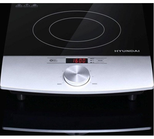 HYUNDAI HYC-0102 серебристый/черный стеклокерамика (настольная)