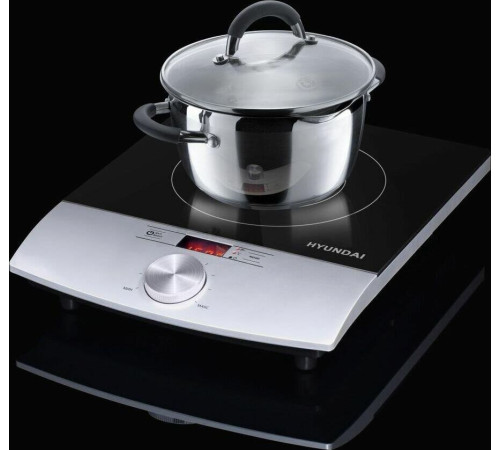 HYUNDAI HYC-0102 серебристый/черный стеклокерамика (настольная)