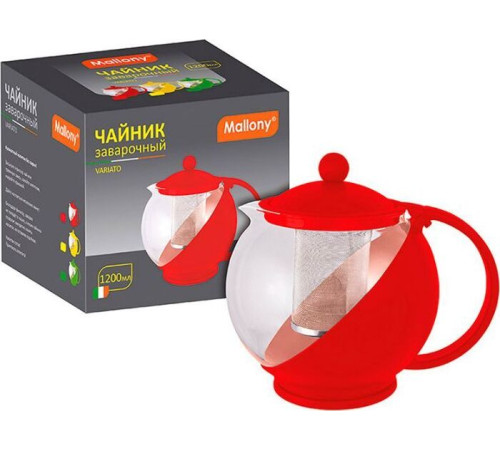 MALLONY Чайник заварочный VARIATO, объем: 1,2 л, пластик корпус, фильтр из нерж стали, цвета в ассорт. (910103)