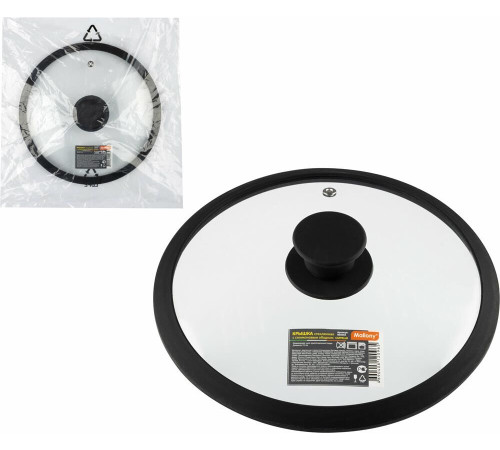 MALLONY Крышка стеклянная с силиконовым ободком CAPPELLO, 22 см диа, сил ручка (003543)