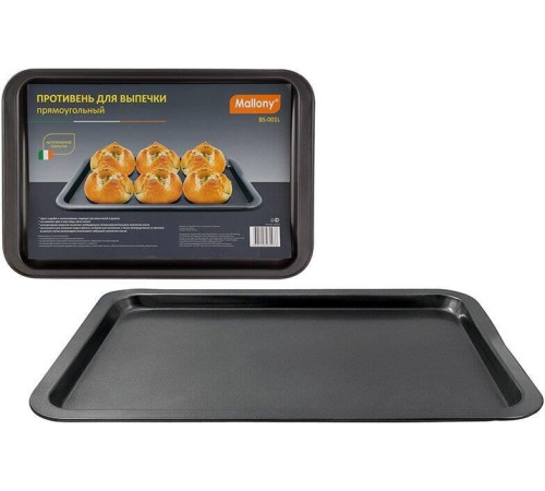MALLONY Противень для запекания BS-001L прямоугольный, размер: 46,5*32,7*2,5 см (191303)
