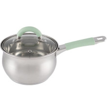 MALLONY Ковш MENTOLO, 1,9 л, из нержавеющей стали с крышкой, ручки с силиконом (103575)