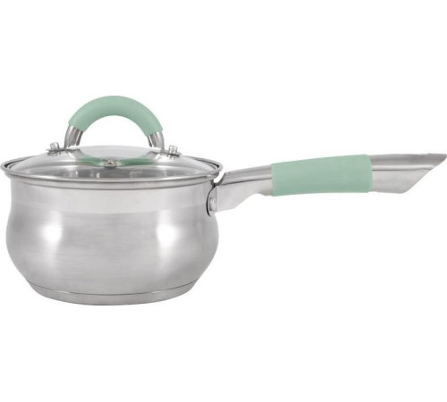 MALLONY Ковш MENTOLO, 1,9 л, из нержавеющей стали с крышкой, ручки с силиконом (103575)