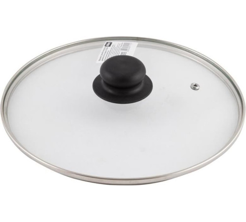 MALLONY Крышка с ручкой стеклянная 24см., с метал/обод, паровыпуск, низ. (987017)