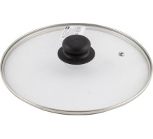 MALLONY Крышка с ручкой стеклянная 24см., с метал/обод, паровыпуск, низ. (987017)