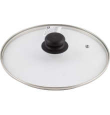 MALLONY Крышка с ручкой стеклянная 24см., с метал/обод, паровыпуск, низ. (987017)